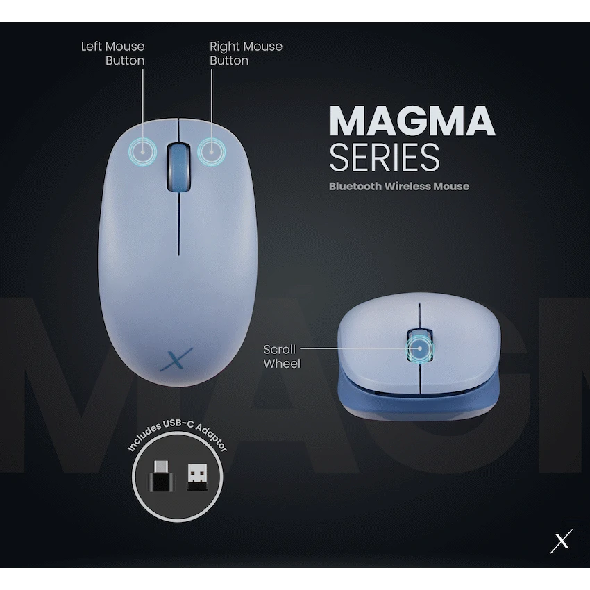 VolkanoX Computer Peripherals VolkanoX Magma Bluetooth Wireless Mouse - Blue Grey