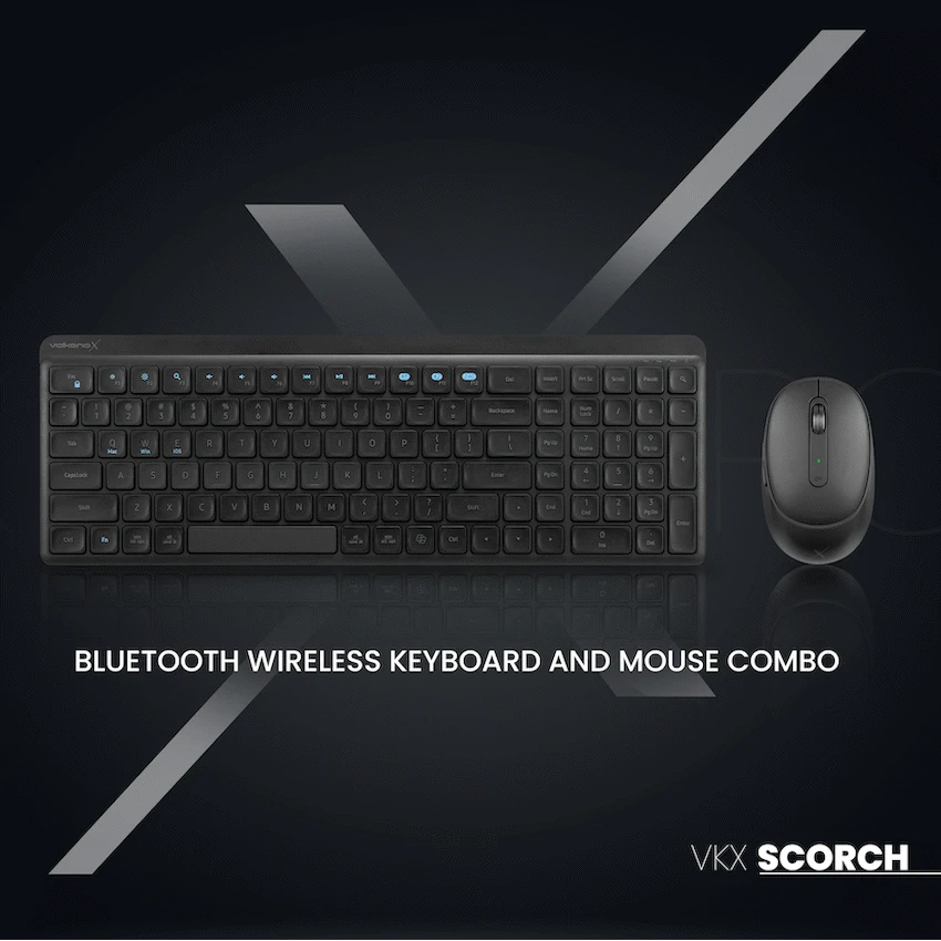 VolkanoX Computer Peripherals VolkanoX Scorch Bluetooth Wireless Keyboard and Mouse Combo - Graphite
