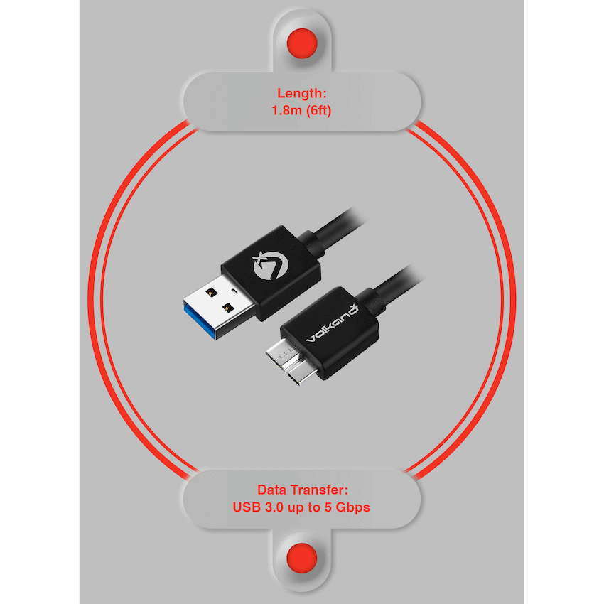 VolkanoX Mobile Accessories VolkanoX Data Series USB3.0 Micro USB Cable 1.8m