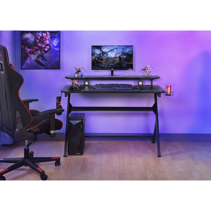 VX Gaming Furniture VX Gaming Donahue Gaming Desk - Black with Headphone Hook