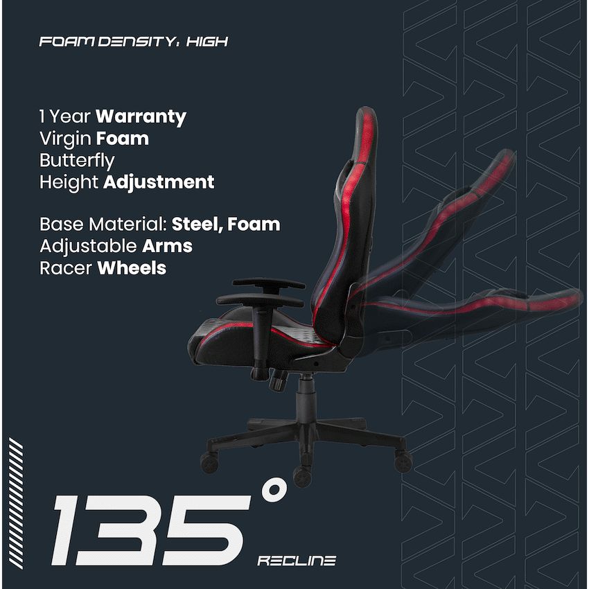 VX Gaming Furniture VX Gaming Lumas High-Back Gaming Chair with RGB Lights