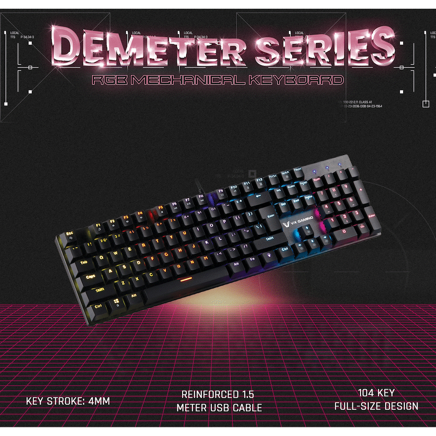 VX Gaming Gaming VX Demeter Series Mechanical Keyboard with Full RGB Lighting