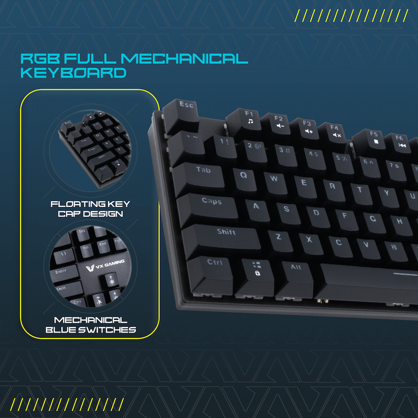 VX Gaming Gaming VX Gaming Floki RGB Full Mechanical Keyboard