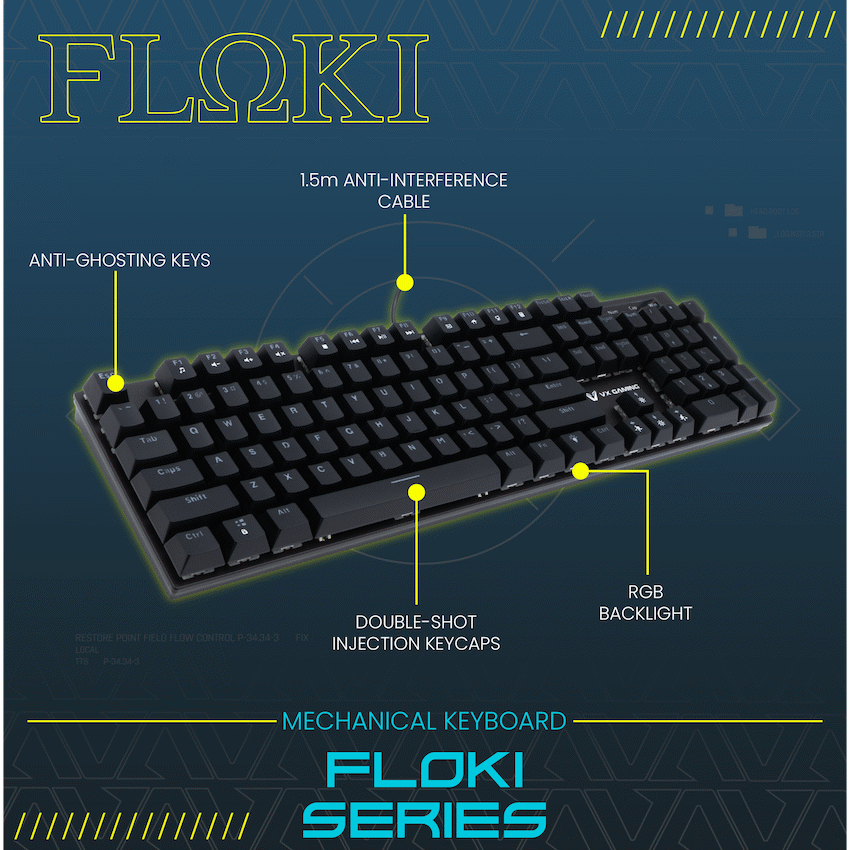 VX Gaming Gaming VX Gaming Floki RGB Full Mechanical Keyboard