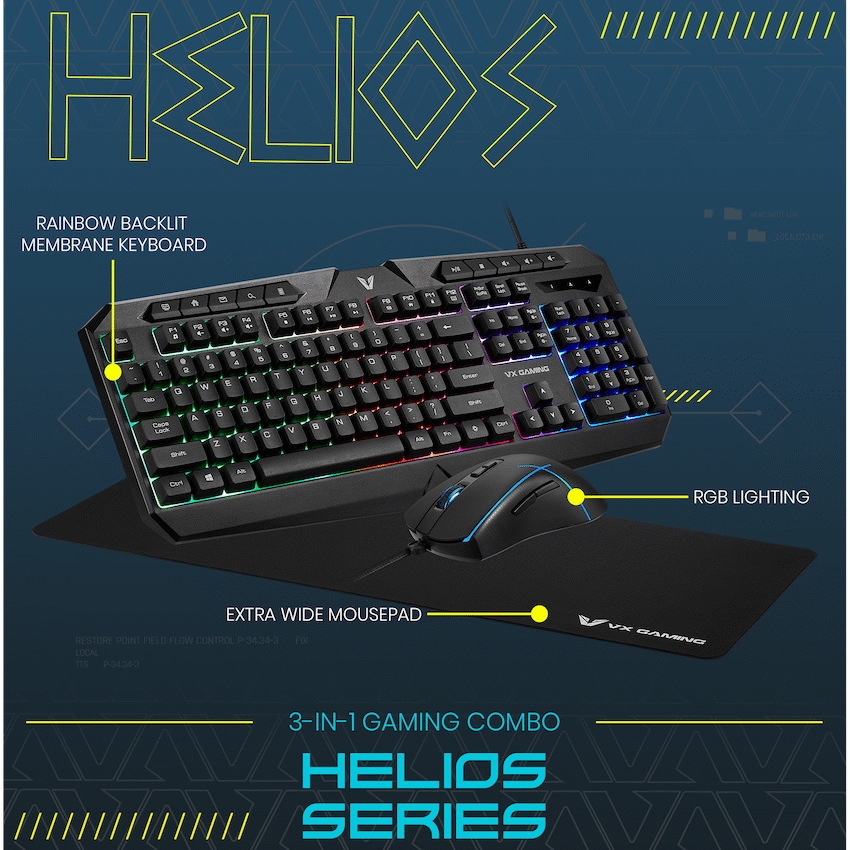 VX Gaming Gaming VX Gaming Helios Series 3-in-1 Gaming Combo