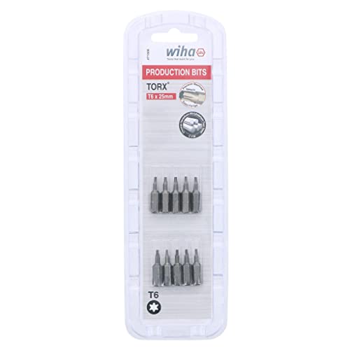 WIHA 1/4 25mm T6 Torx Bits 10 Pack